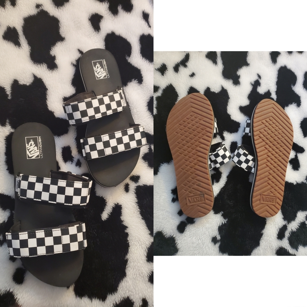 Vans checkered slides